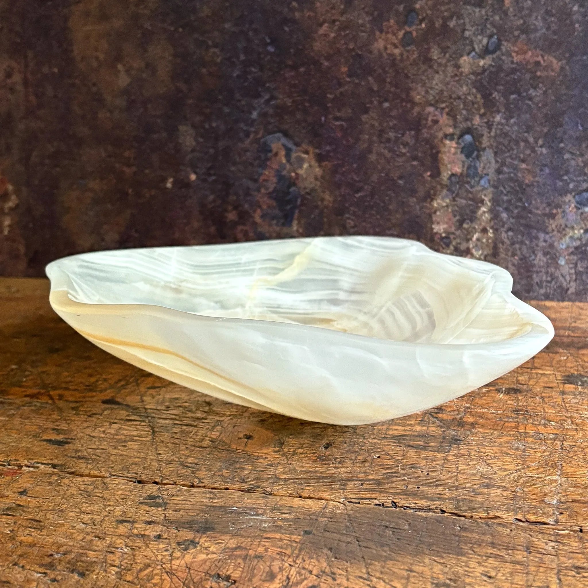 Hand Carved White Onyx Bowl