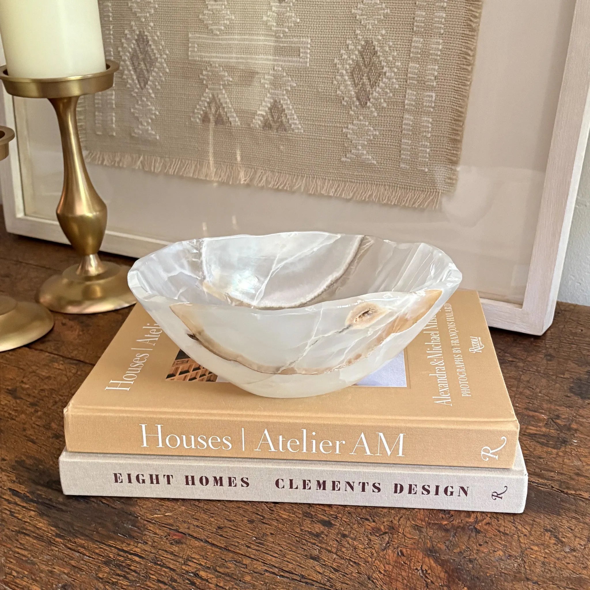 Hand Carved White Onyx Bowl