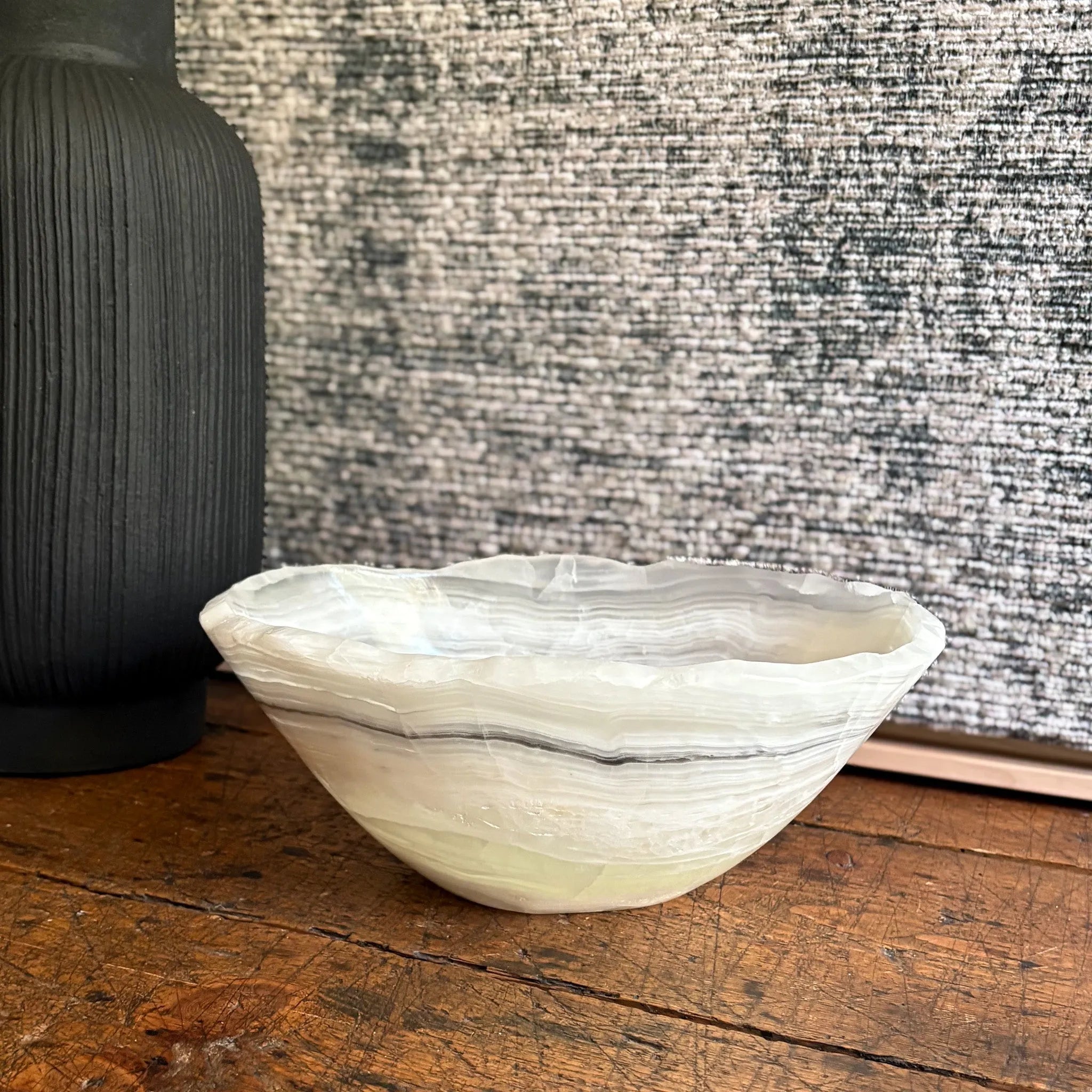 Hand Carved White Onyx Bowl