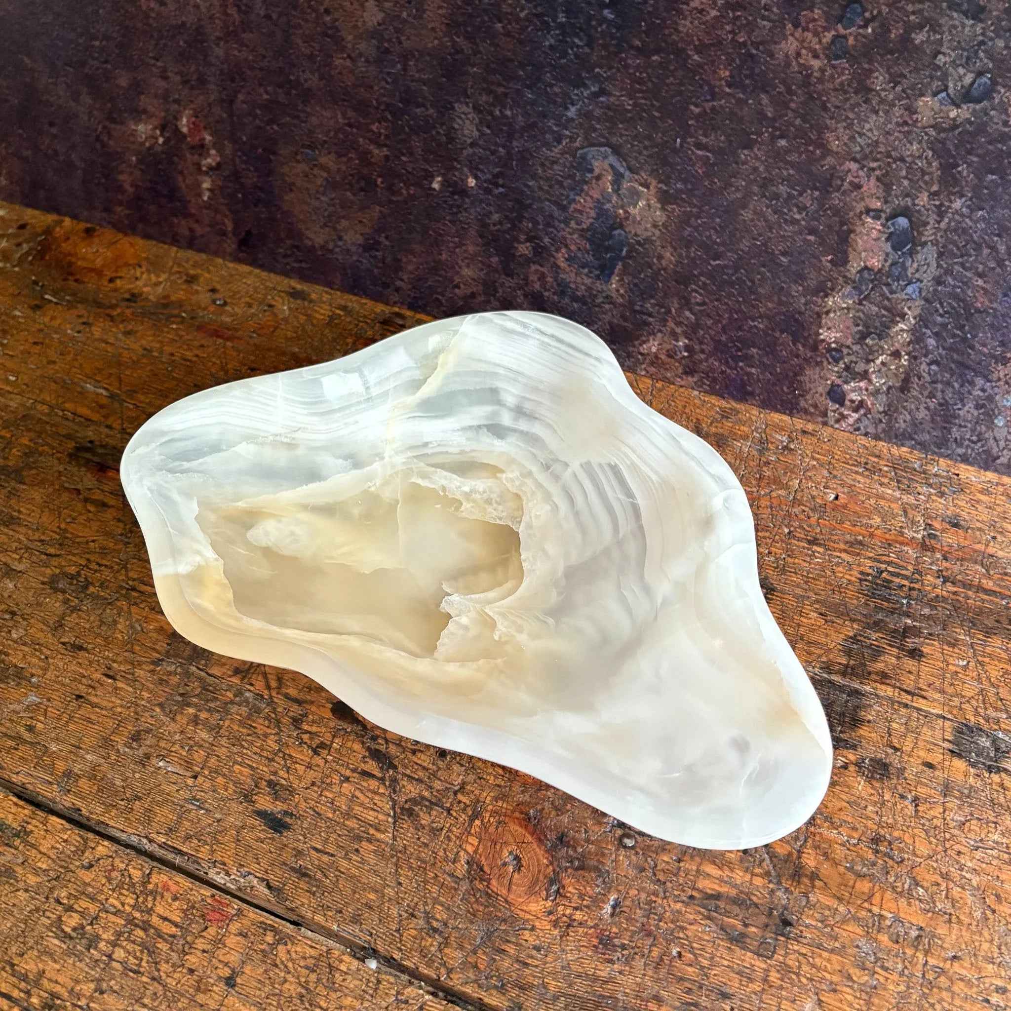 Hand Carved White Onyx Bowl