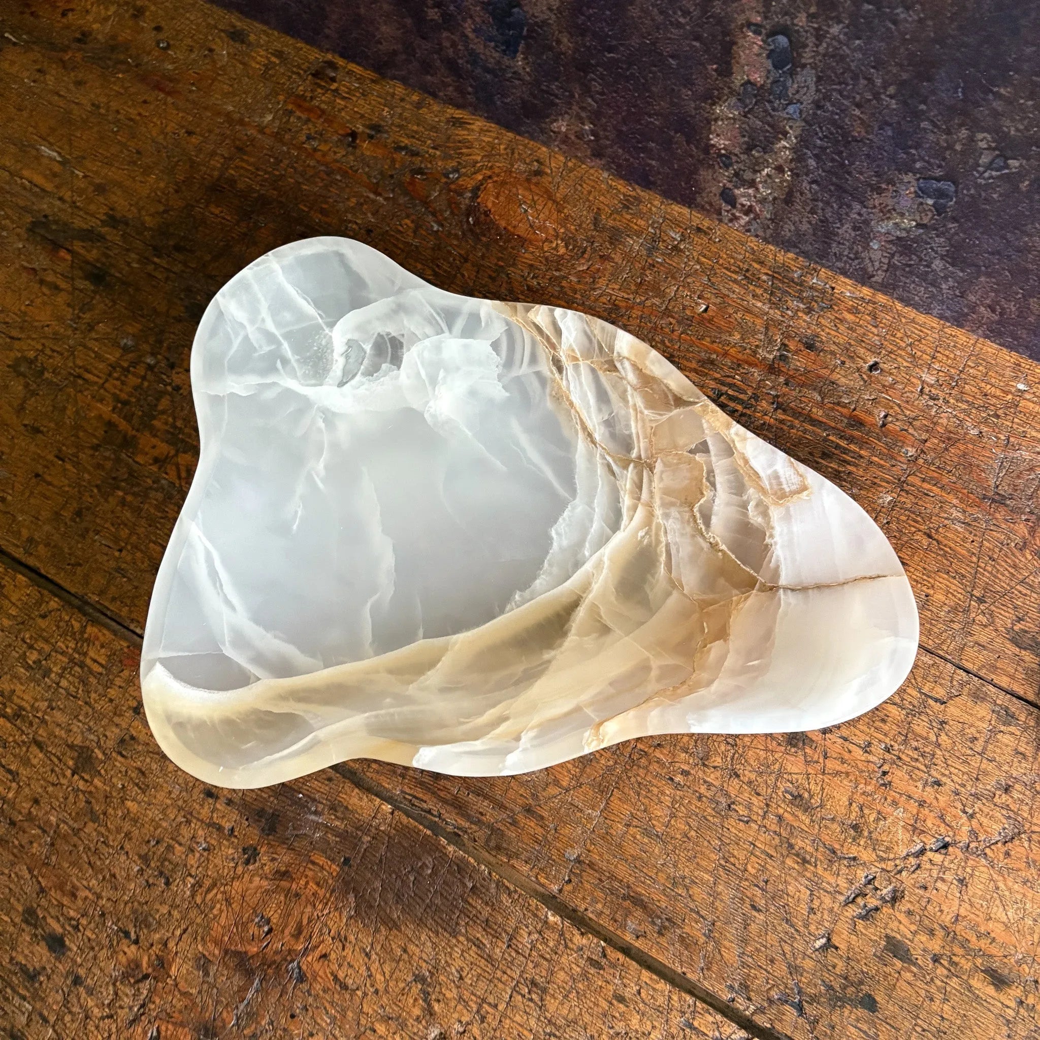 Hand Carved White Onyx Bowl