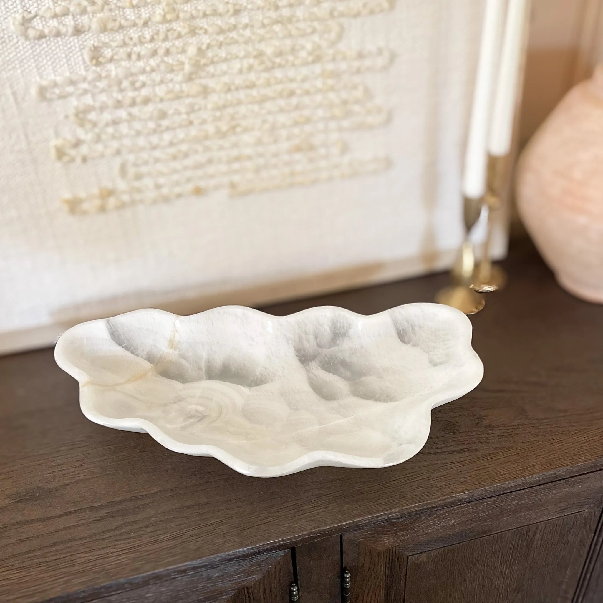 Hand Carved White Onyx Bowl