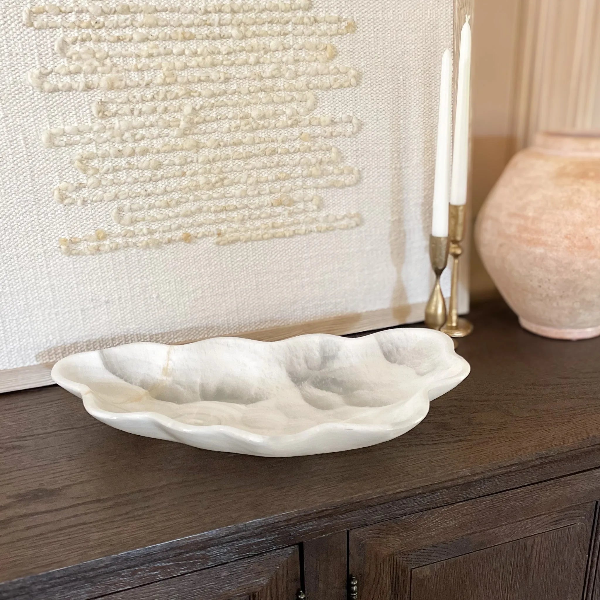 Hand Carved White Onyx Bowl