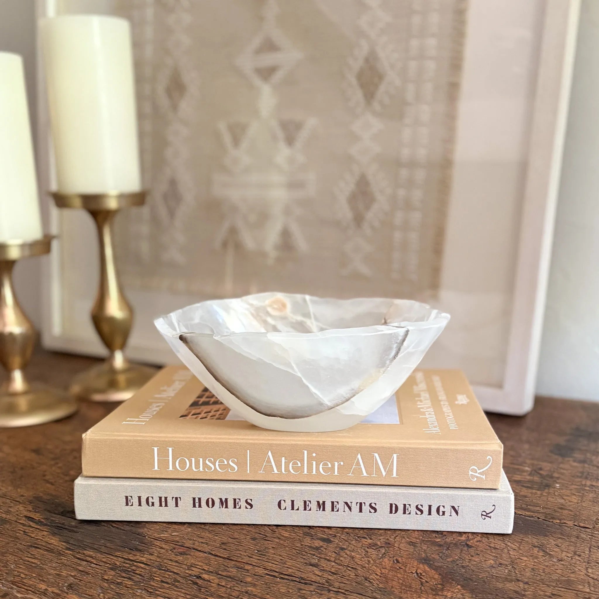 Hand Carved White Onyx Bowl