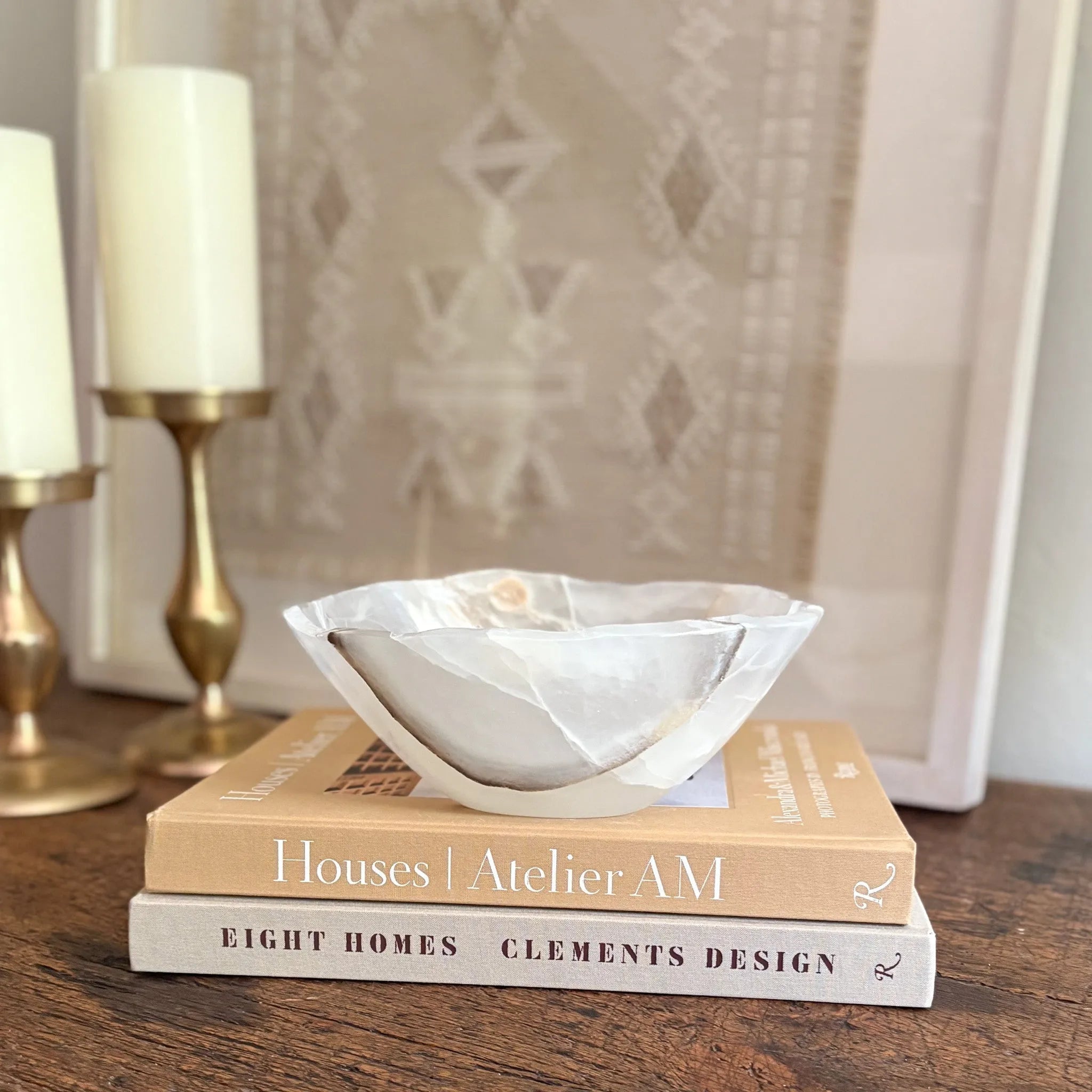 Hand Carved White Onyx Bowl