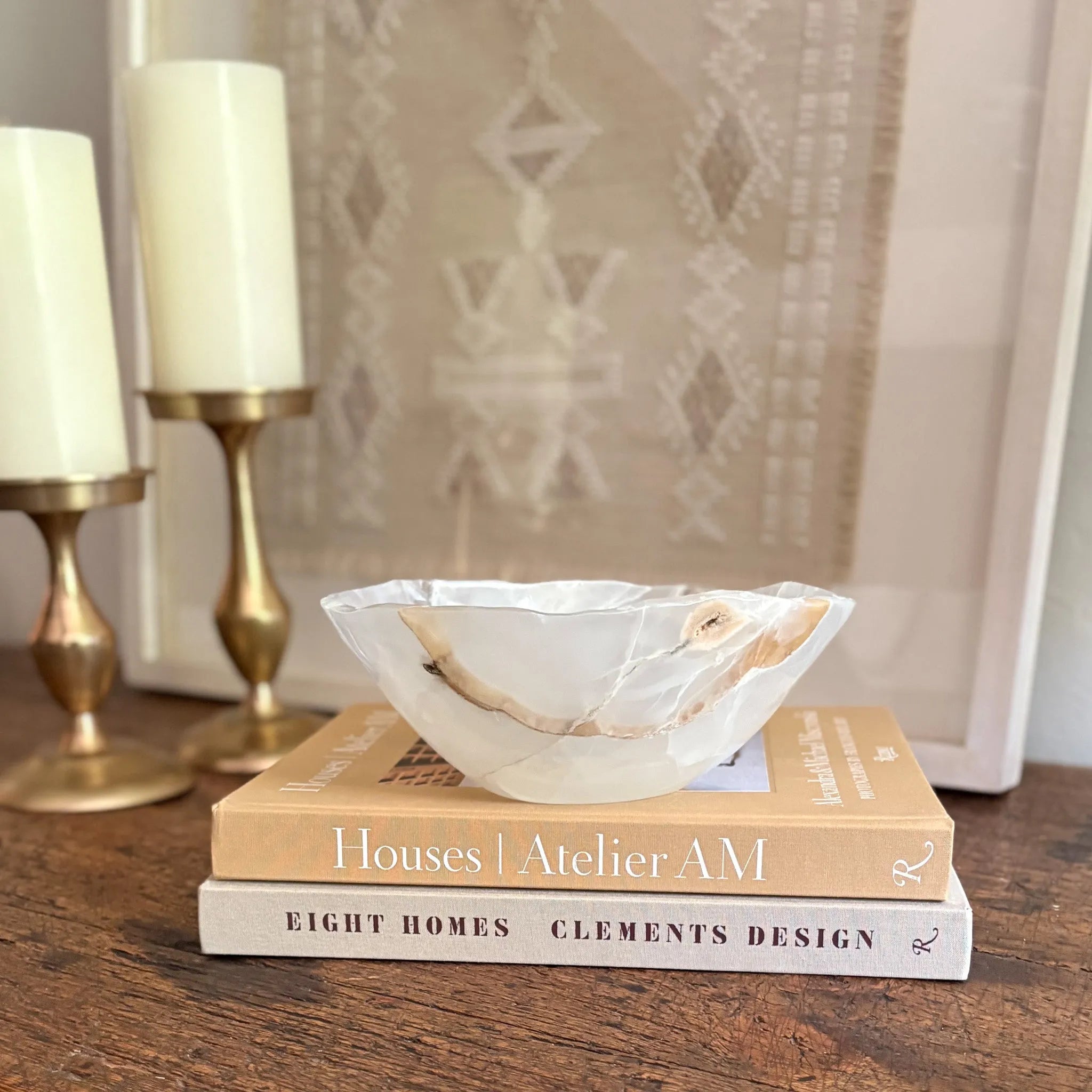 Hand Carved White Onyx Bowl