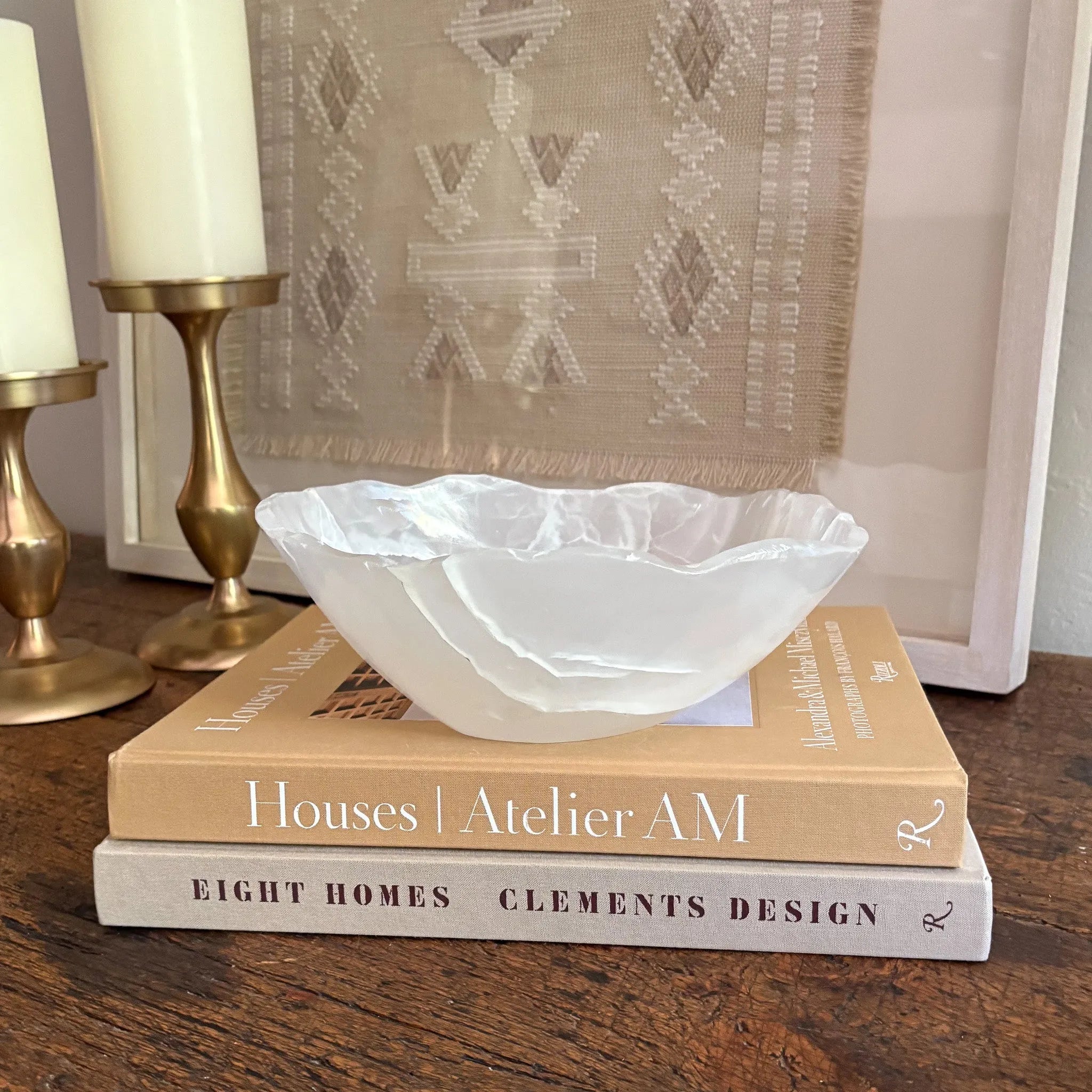 Hand Carved White Onyx Bowl