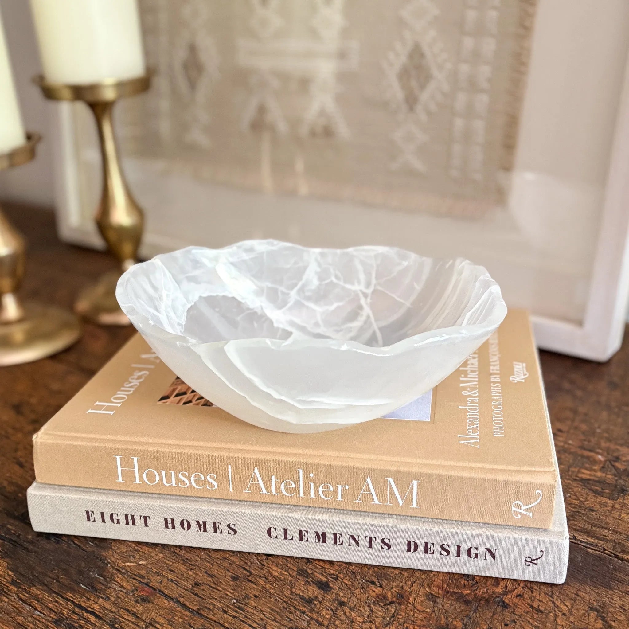 Hand Carved White Onyx Bowl