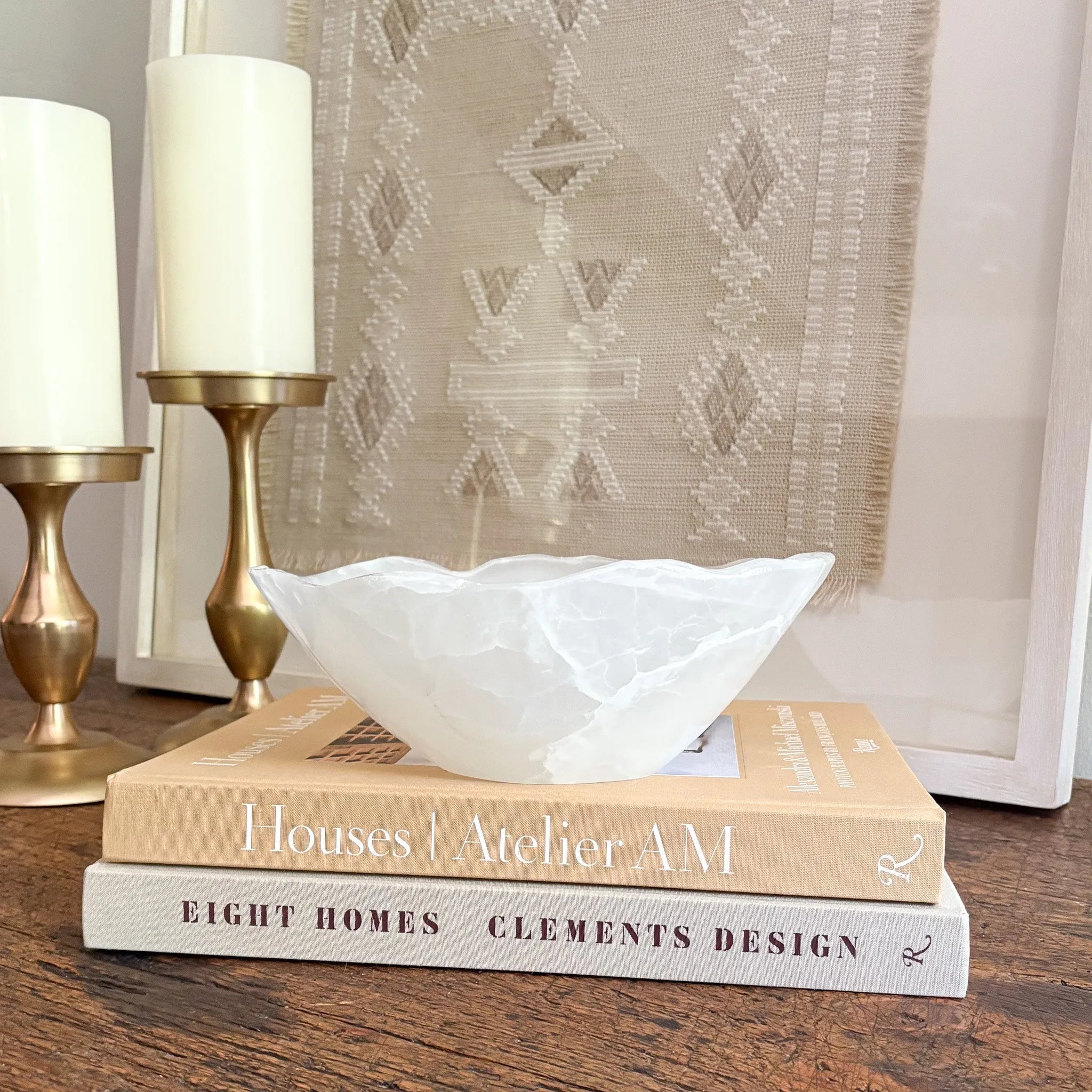 Hand Carved White Onyx Bowl