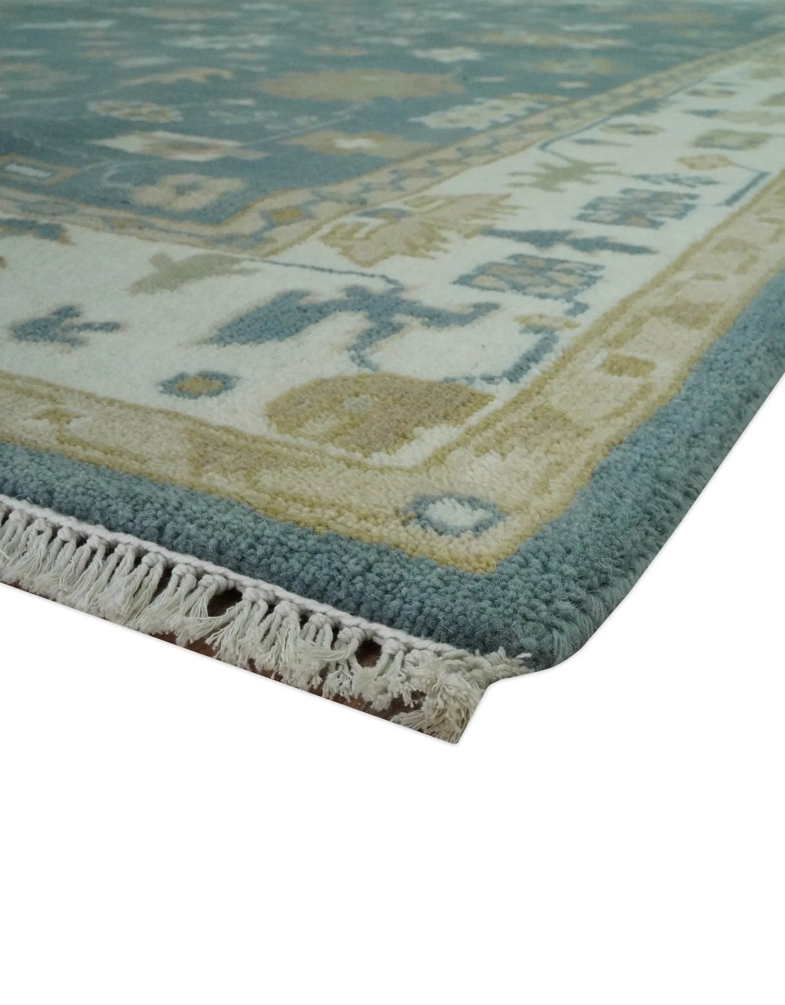 Hand Knotted Gray, Ivory and Beige Traditional Floral Custom Made wool rug