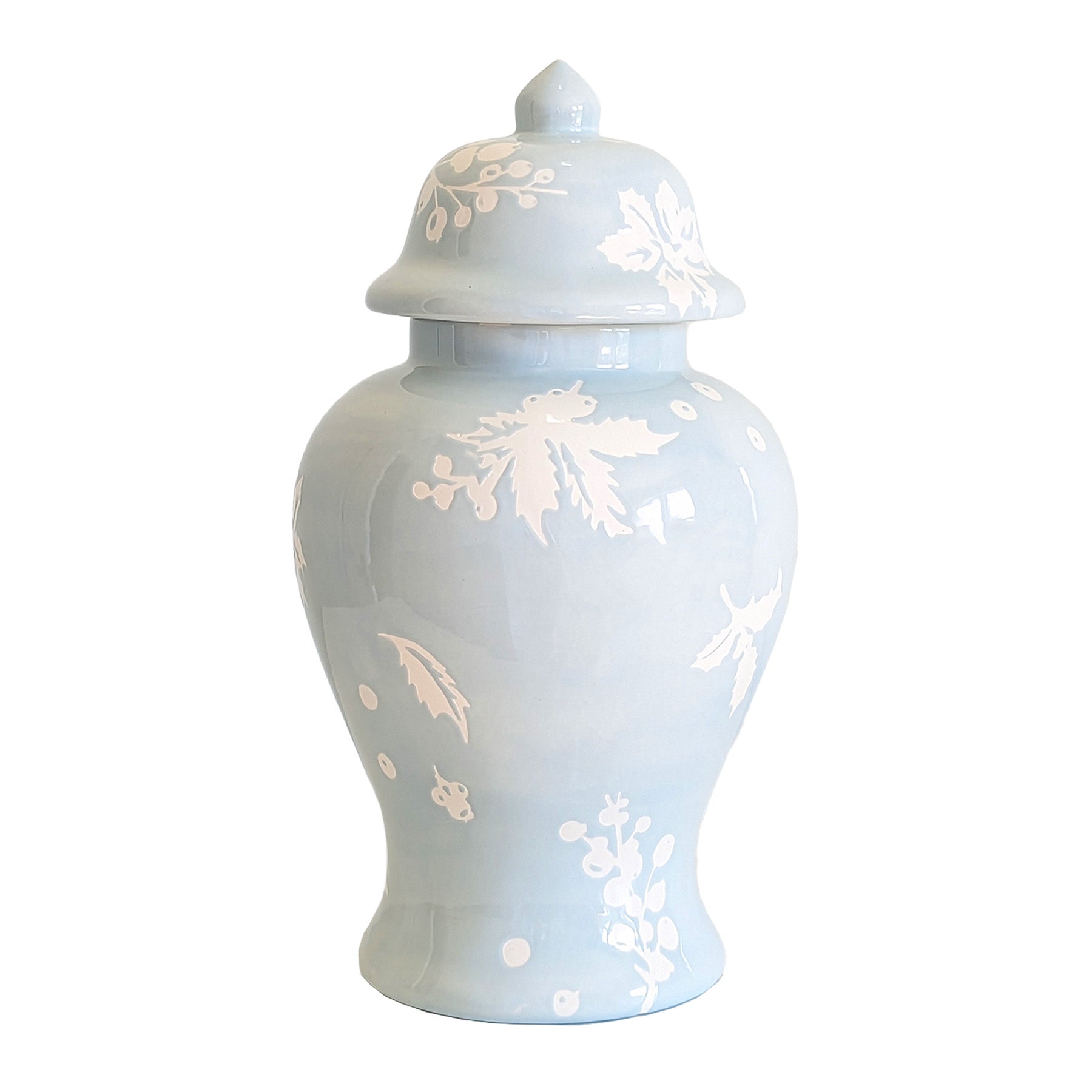 Deck the Halls Ginger Jars in Hydrangea Light Blue