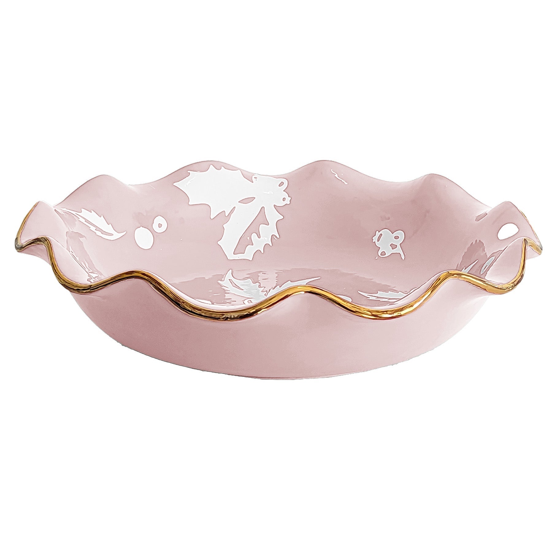 Deck the Halls Scalloped Bowls with 22K Gold Accent