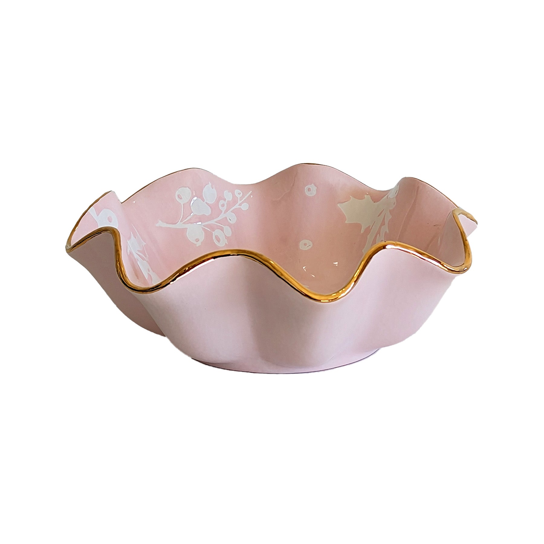 Deck the Halls Scalloped Bowls with 22K Gold Accent