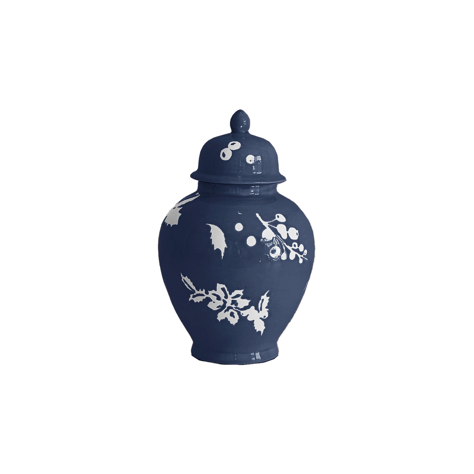 Deck the Halls Ginger Jars in Navy Blue