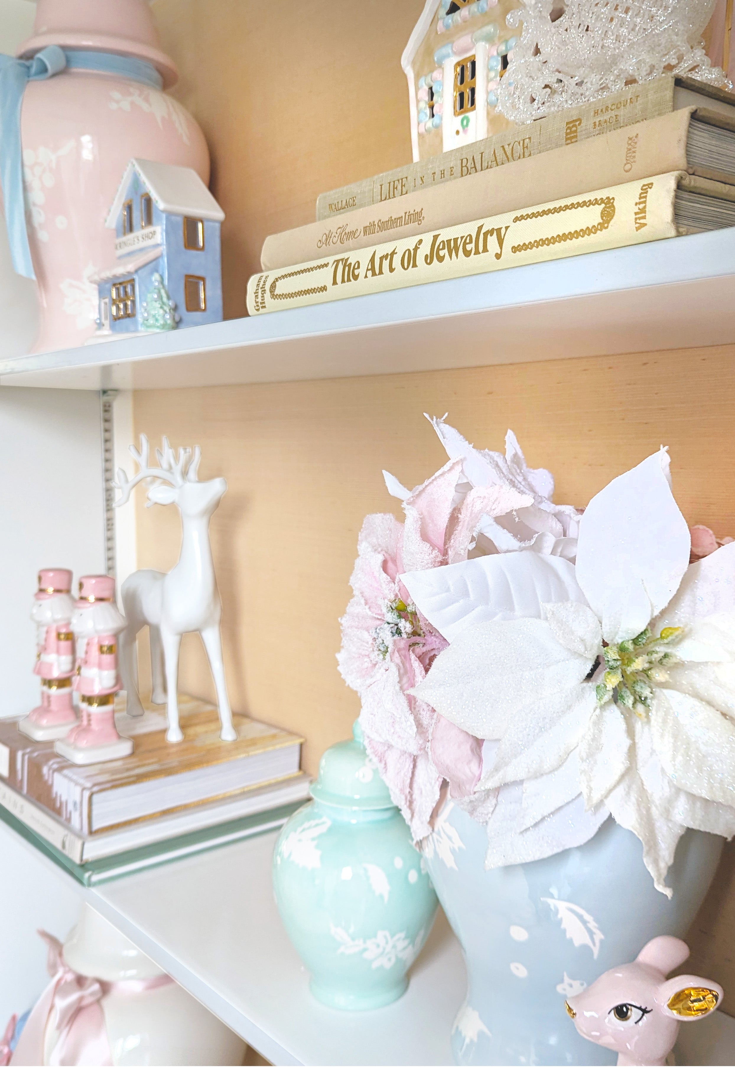 Deck the Halls Ginger Jars in Cherry Blossom Pink