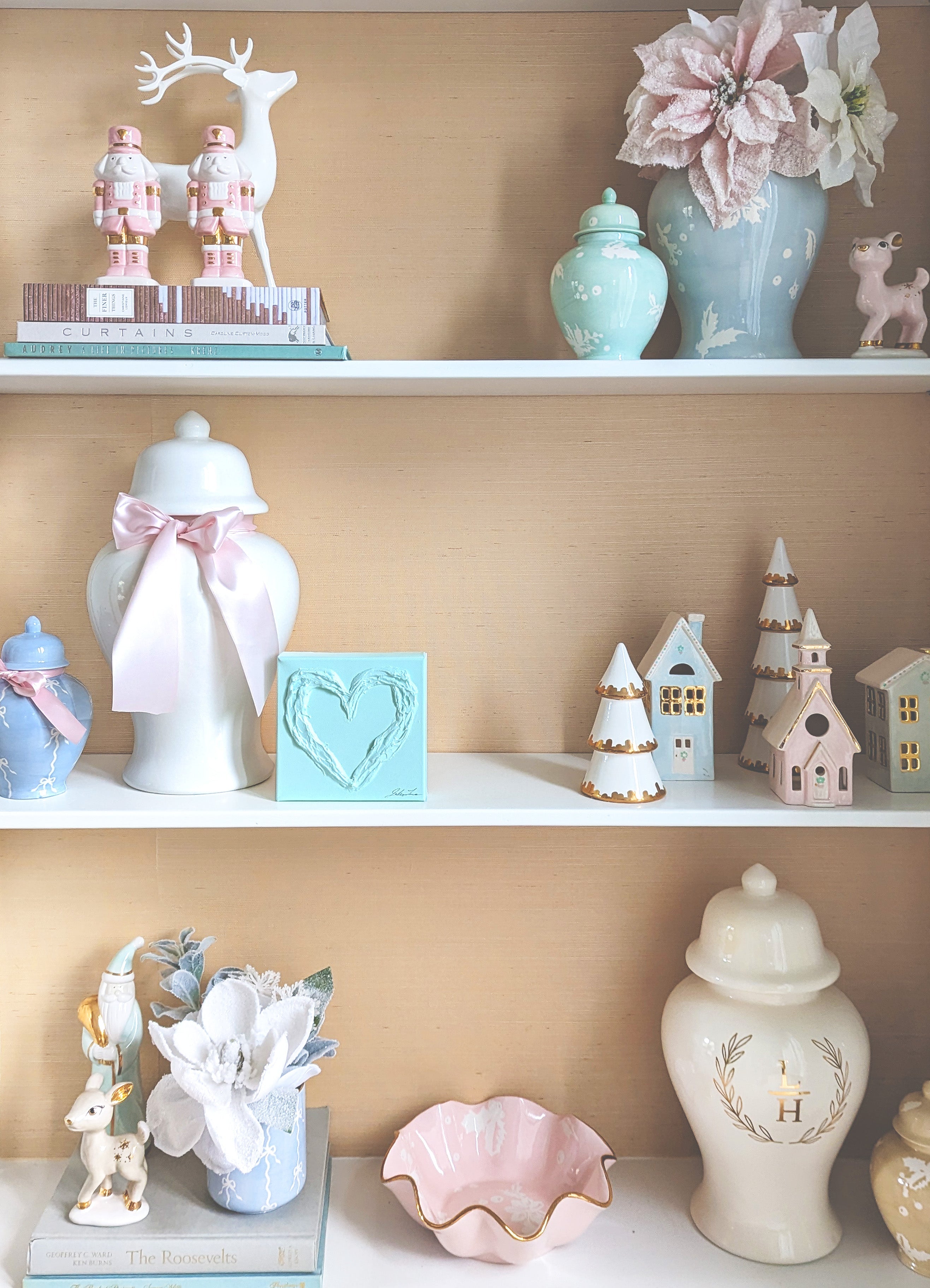 Deck the Halls Ginger Jars in French Blue