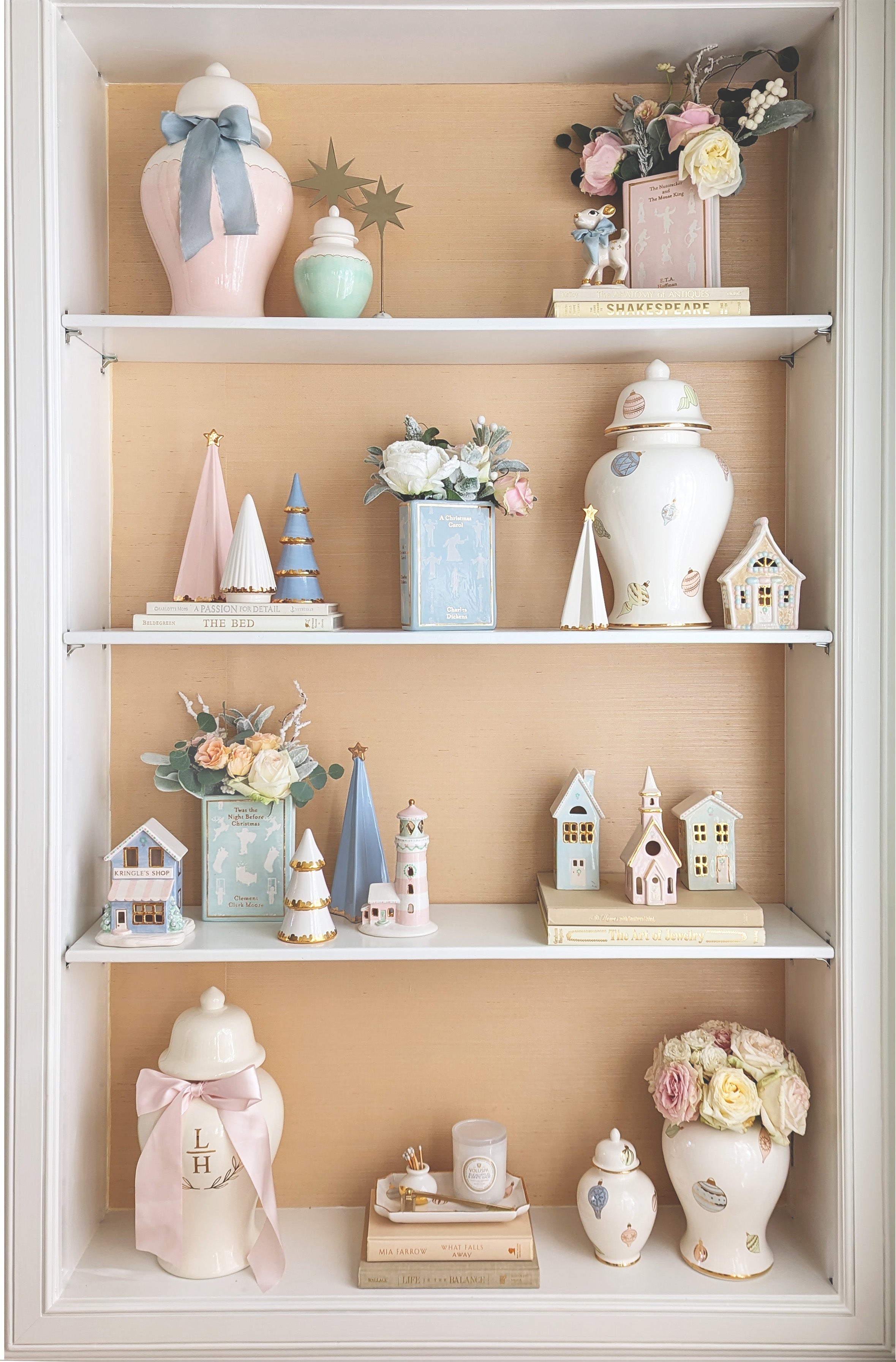 Scallop Color Block Ginger Jars in Cherry Blossom Pink