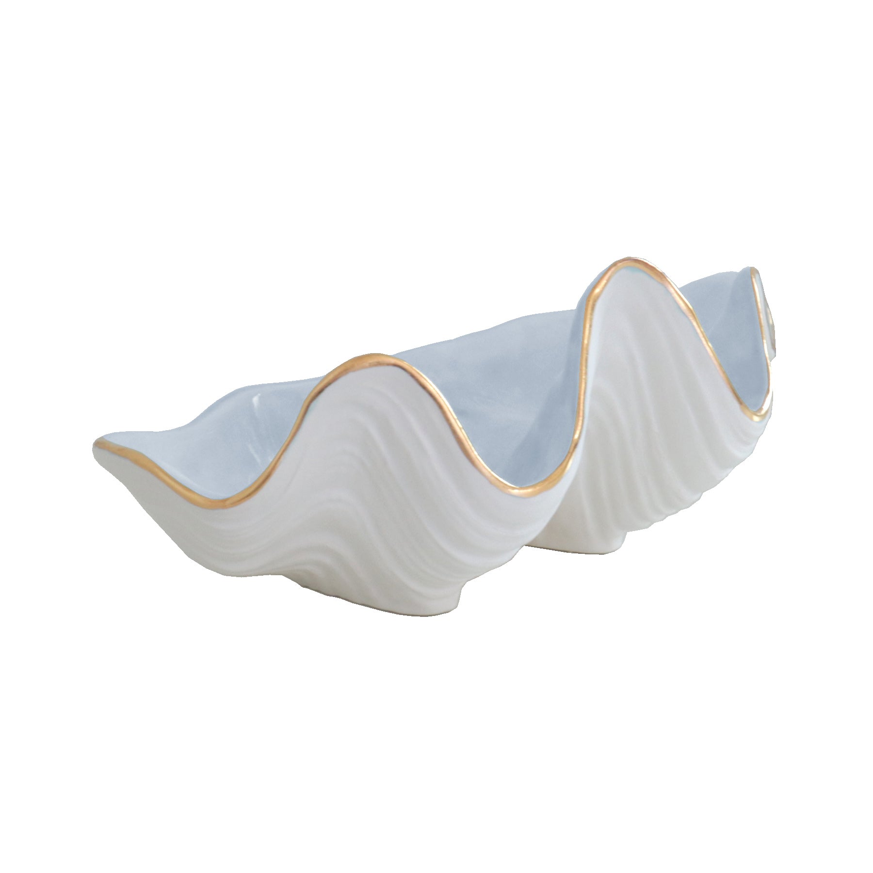 Clam Shell Bowl with 22K Gold Accent