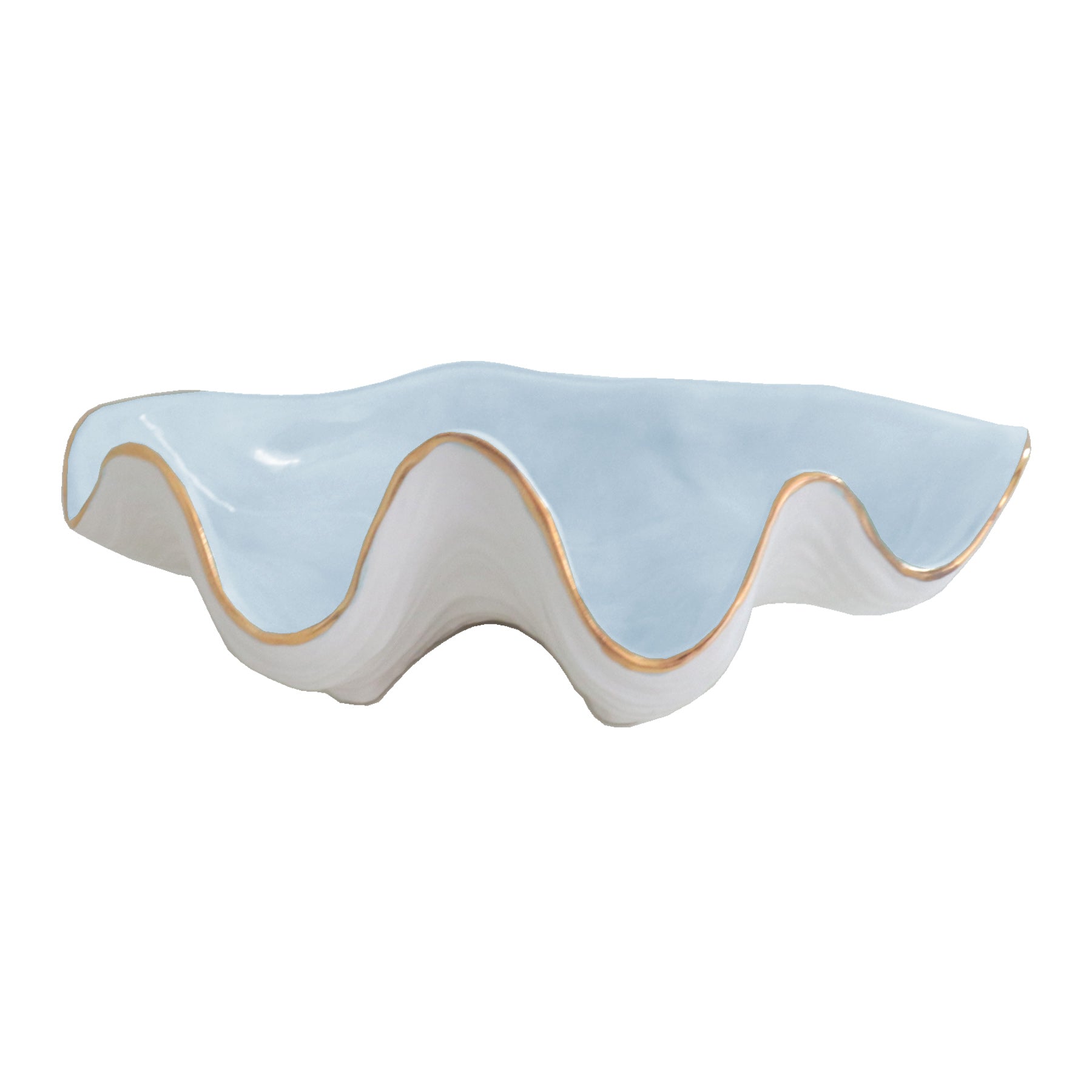 Clam Shell Bowl with 22K Gold Accent