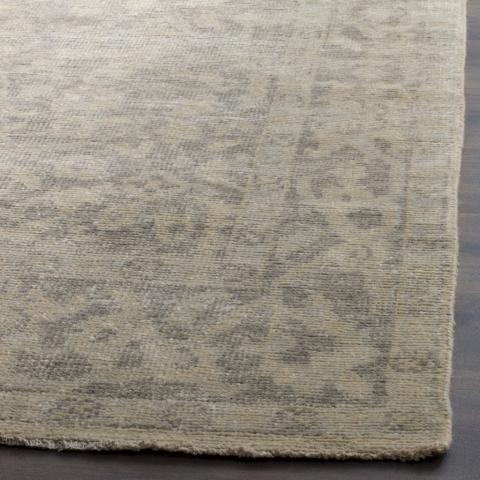 Izmir Wool Rug in Light Gray and Light Mint