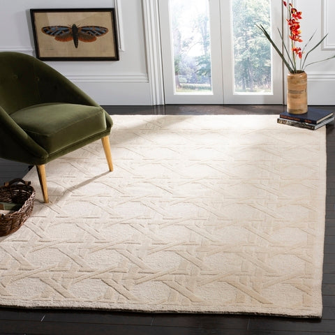 Jamie Drake Wool Pile Rug in Ivory