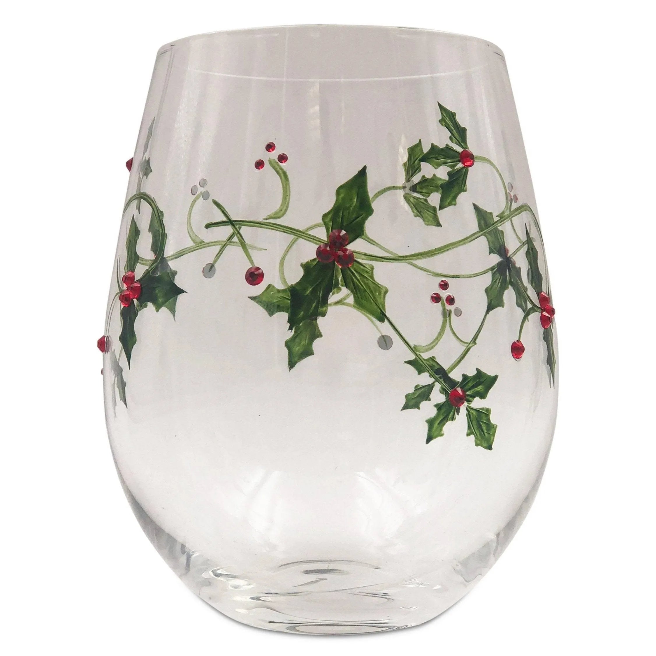 Christmas Holly Stemless Glasses