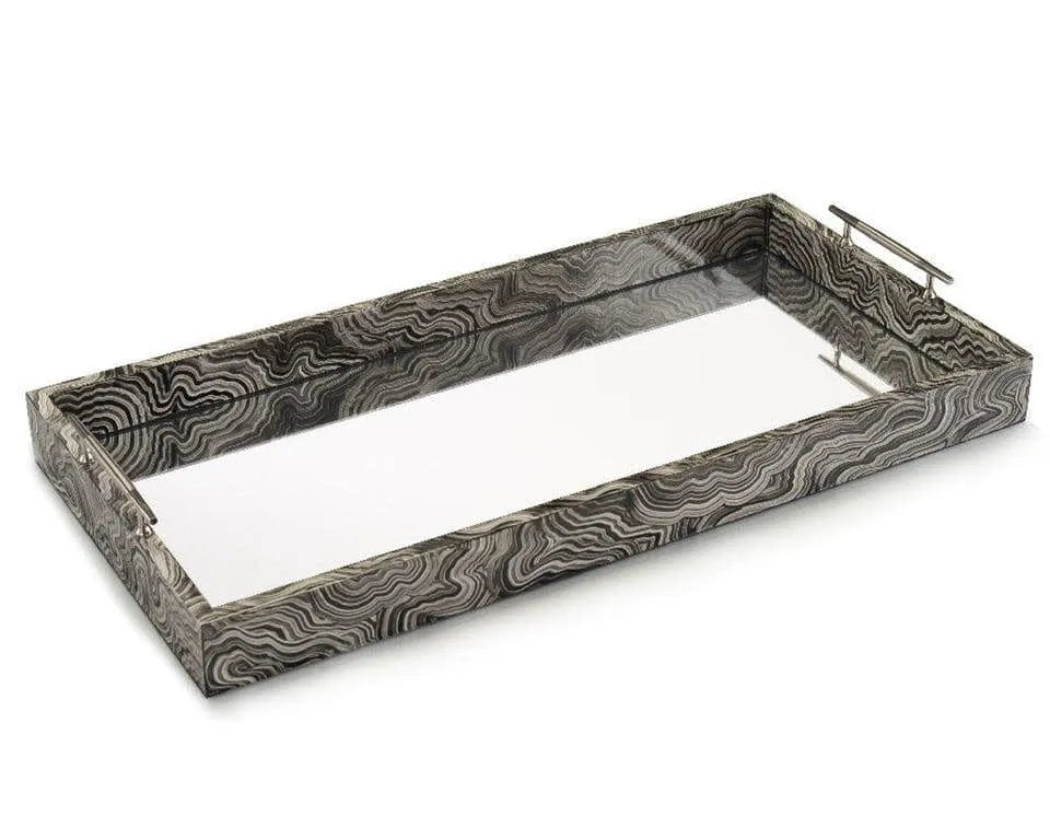 Black/White Marble Finish Tray - Final Sale