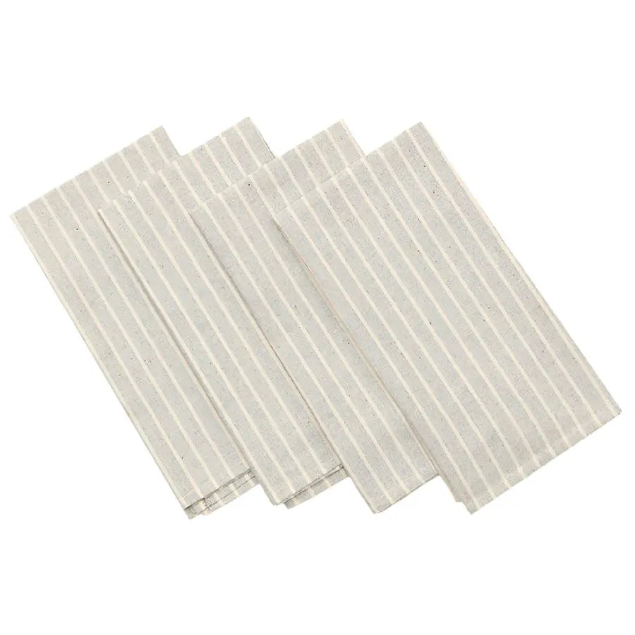 Grey Striped Cotton Napkin - Set Of 4