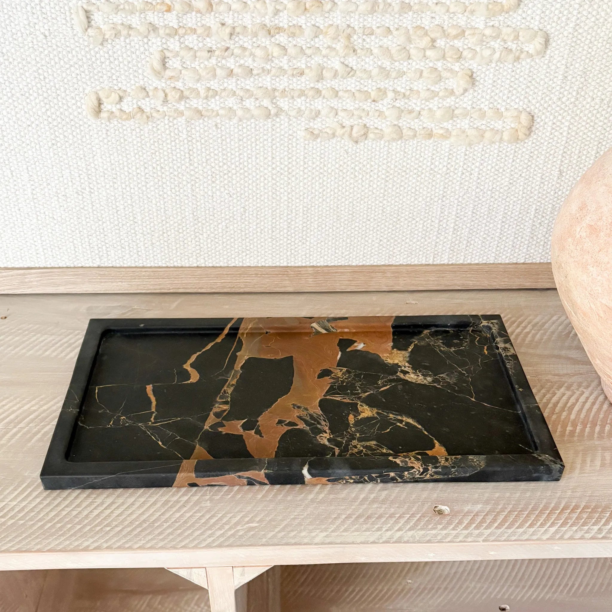 Large Portoro Gold Marble Tray