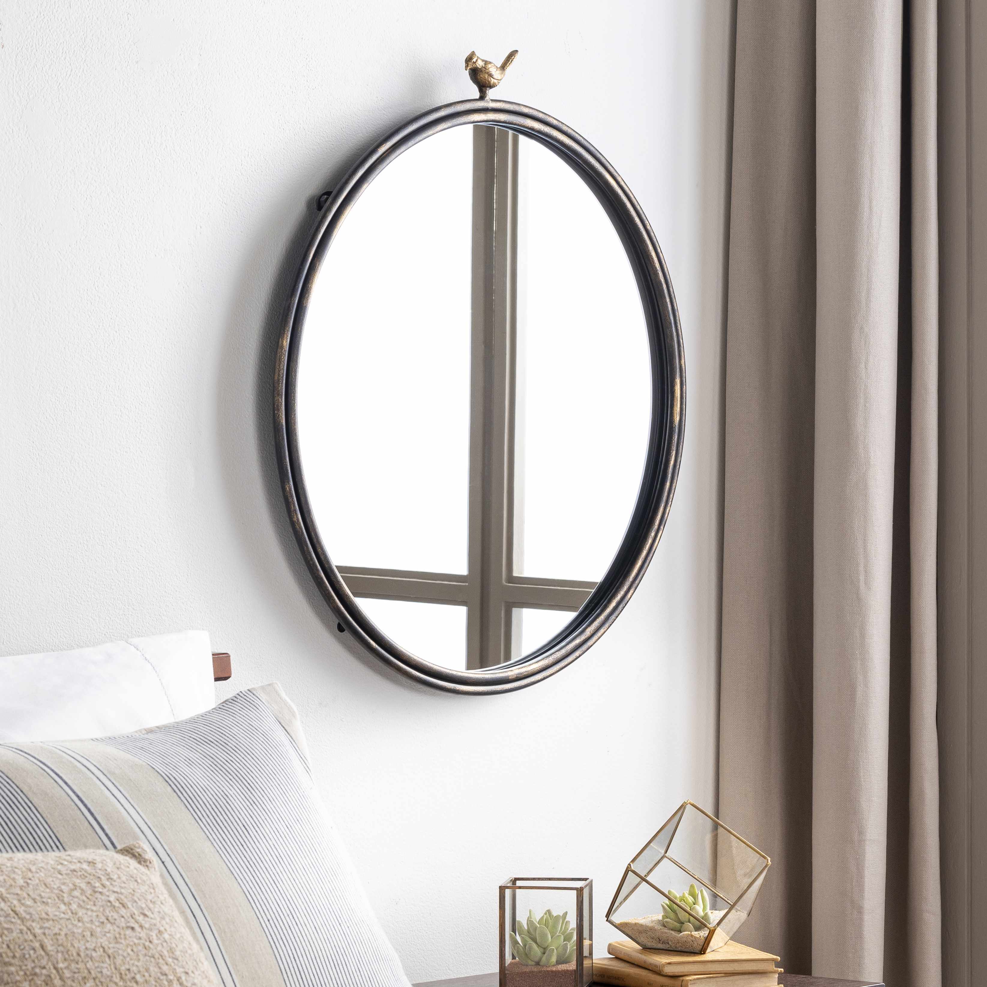 Loughlinstown Gold Frame Round Mirror