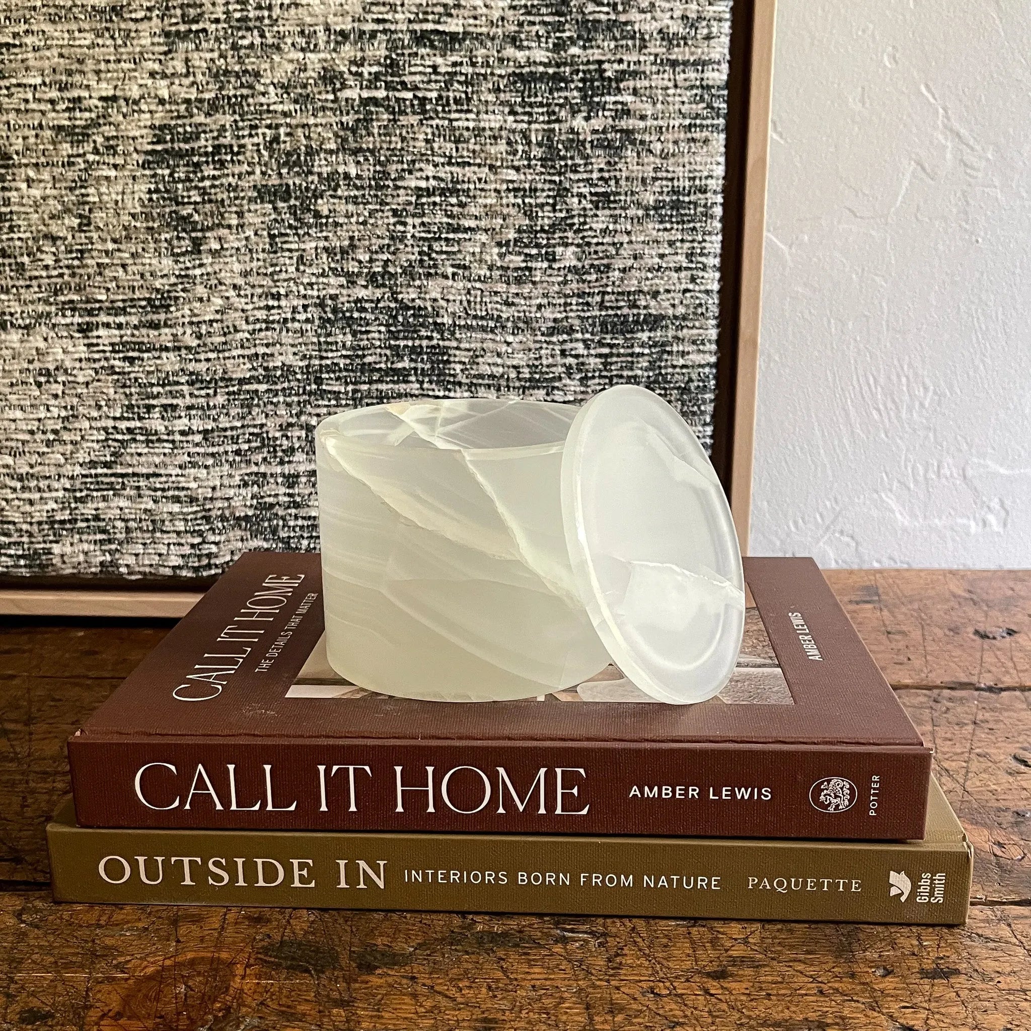 Lidded White Onyx Box