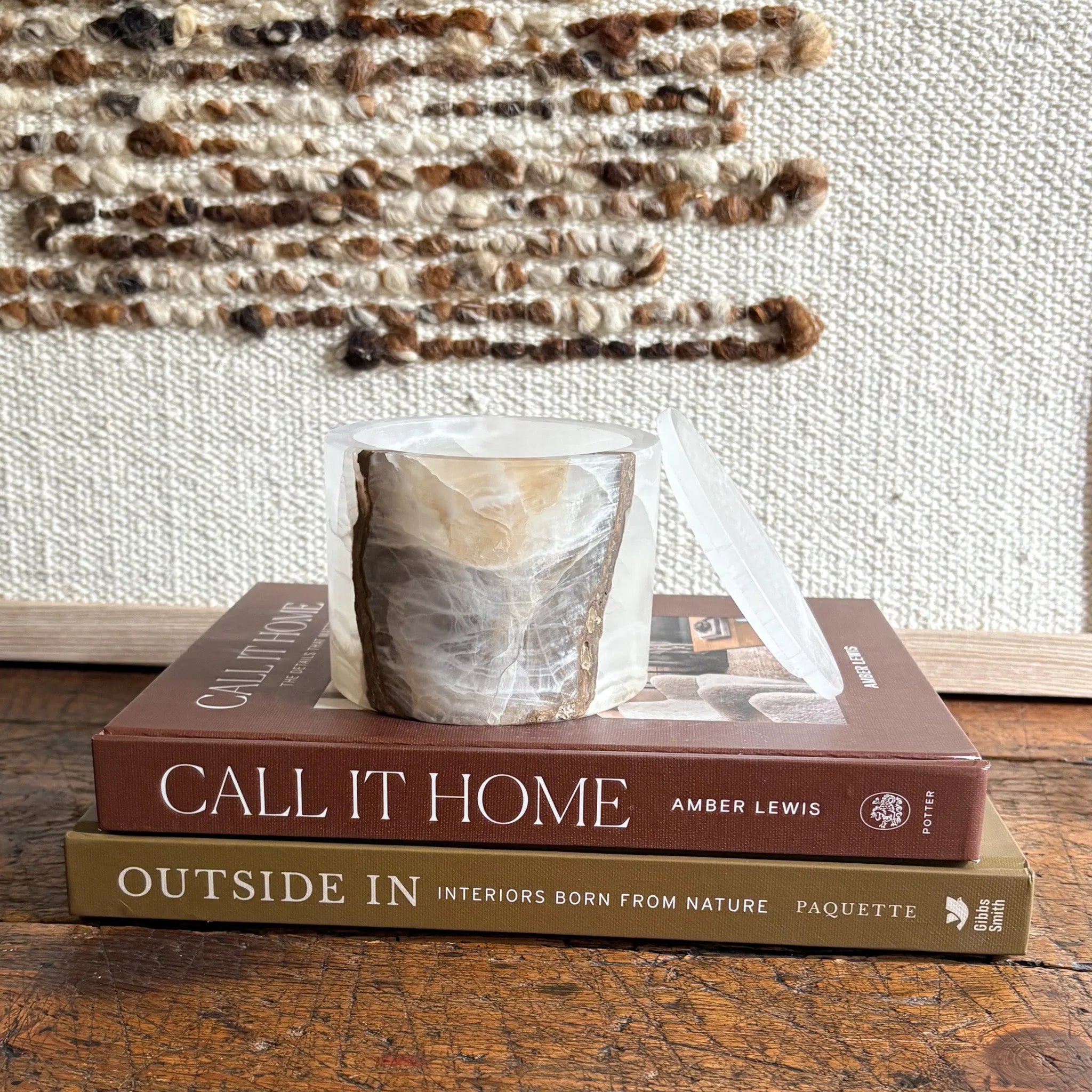 Lidded White Onyx Box