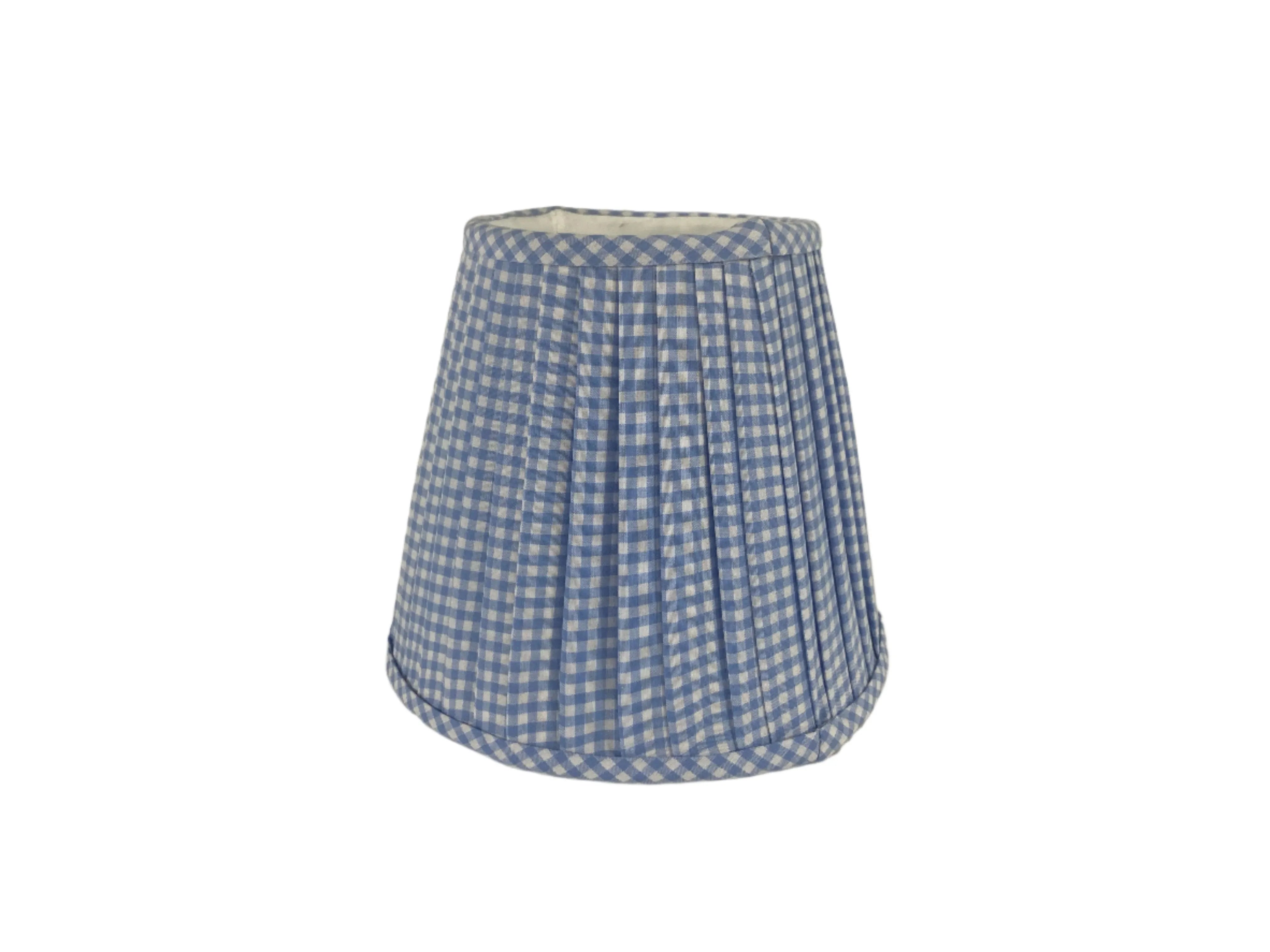 Small Checkered Shade Cover in Gingham Light Blue