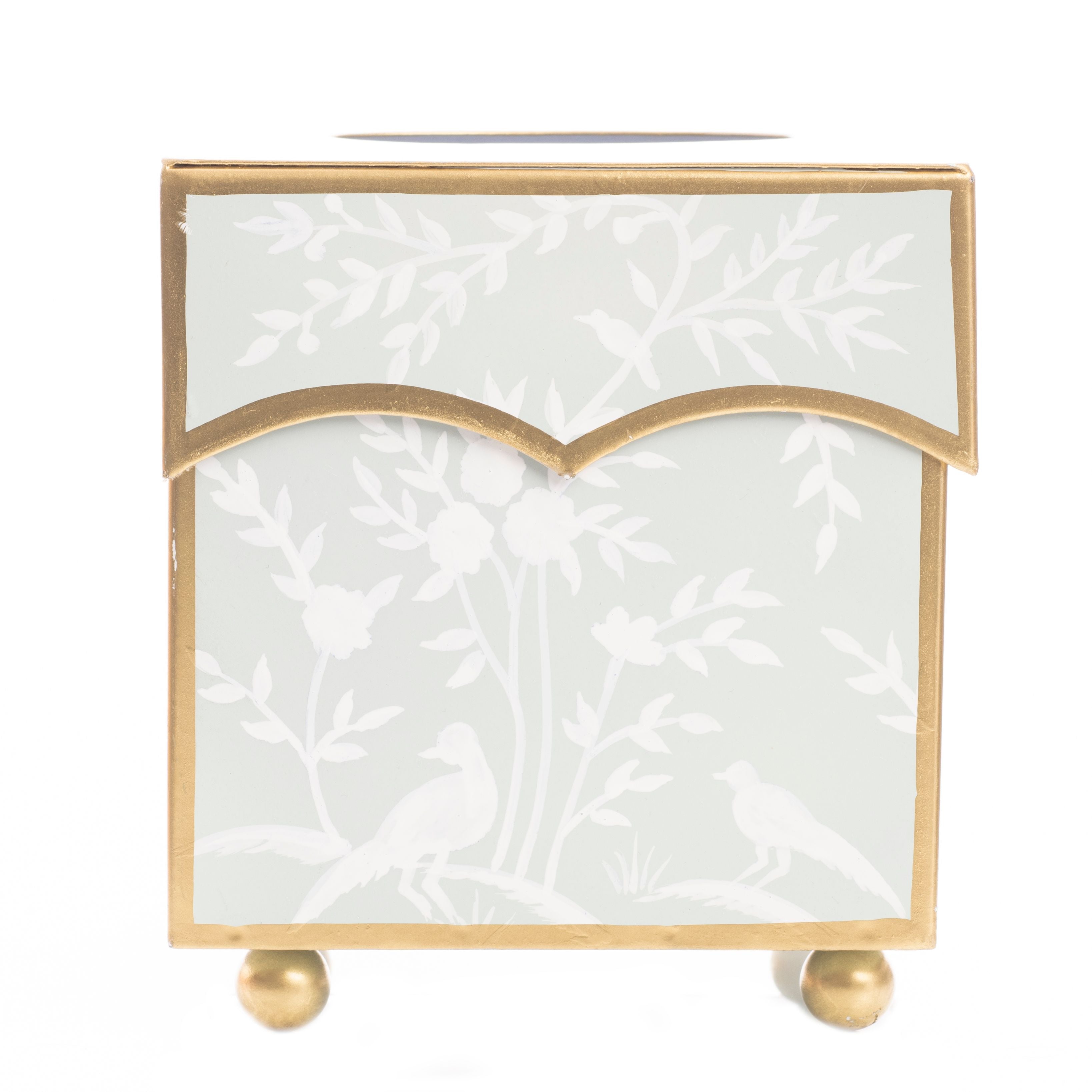 Mint Green & White Chinoiserie Tissue Holder