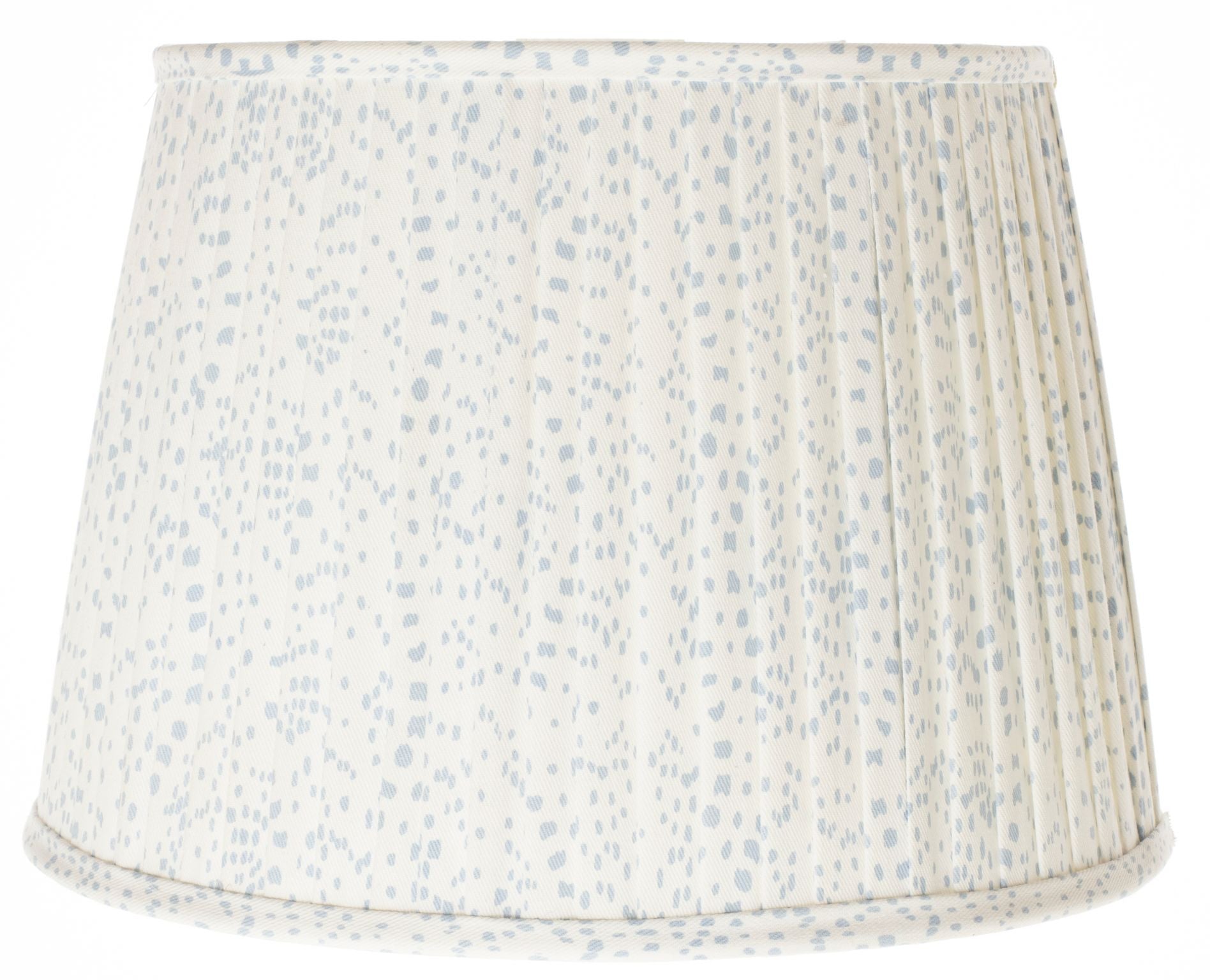 Pleated light blue dot lampshade