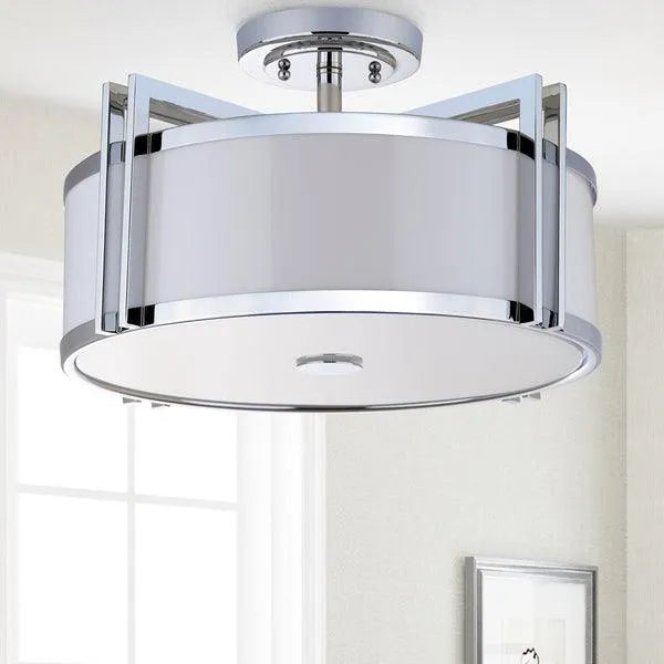 Safavieh Orb 3 Light Chrome 17-Inch Dia Semi Flush