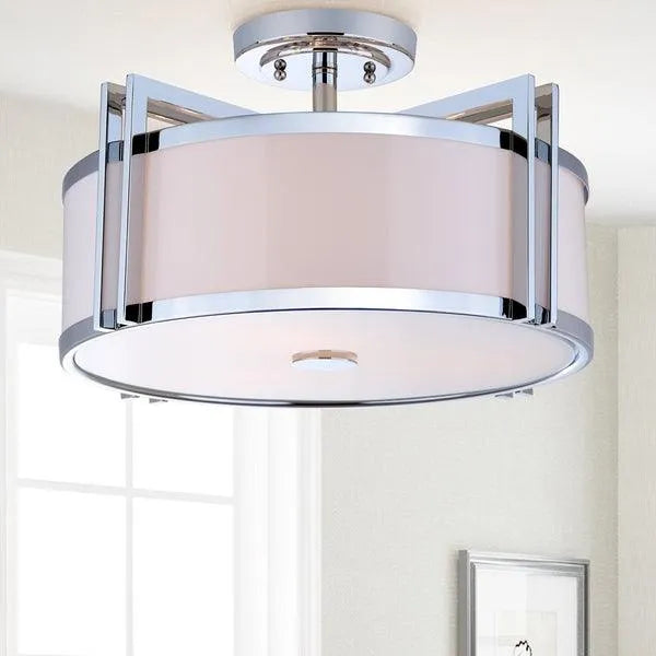 Safavieh Orb 3 Light Chrome 17-Inch Dia Semi Flush