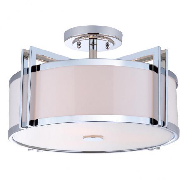 Safavieh Orb 3 Light Chrome 17-Inch Dia Semi Flush