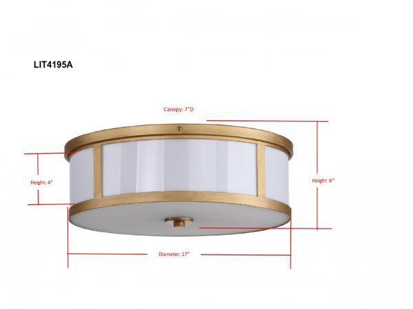 Safavieh Avery Antique Gold Ceiling Drum Light