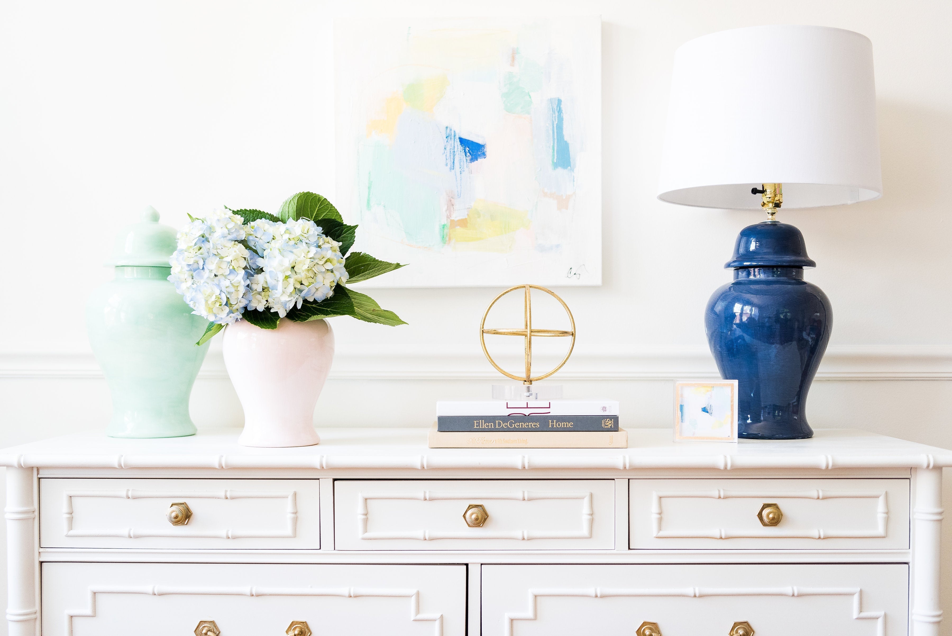 Navy Blue Ginger Jar Lamp