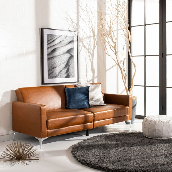 Chelsea Foldable Futon Bed in Cognac