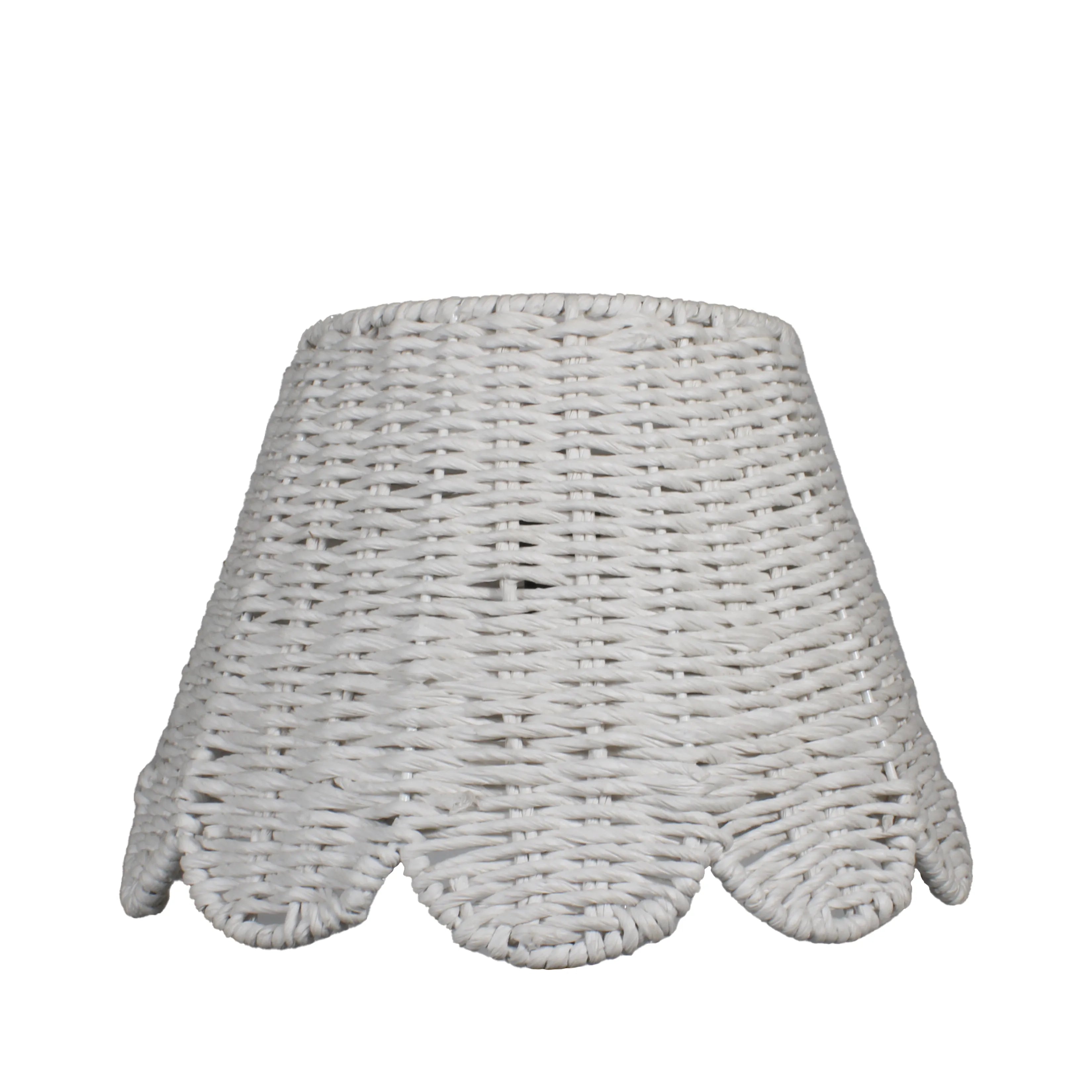 Twisted Rope Lampshade (Scalloped in White)