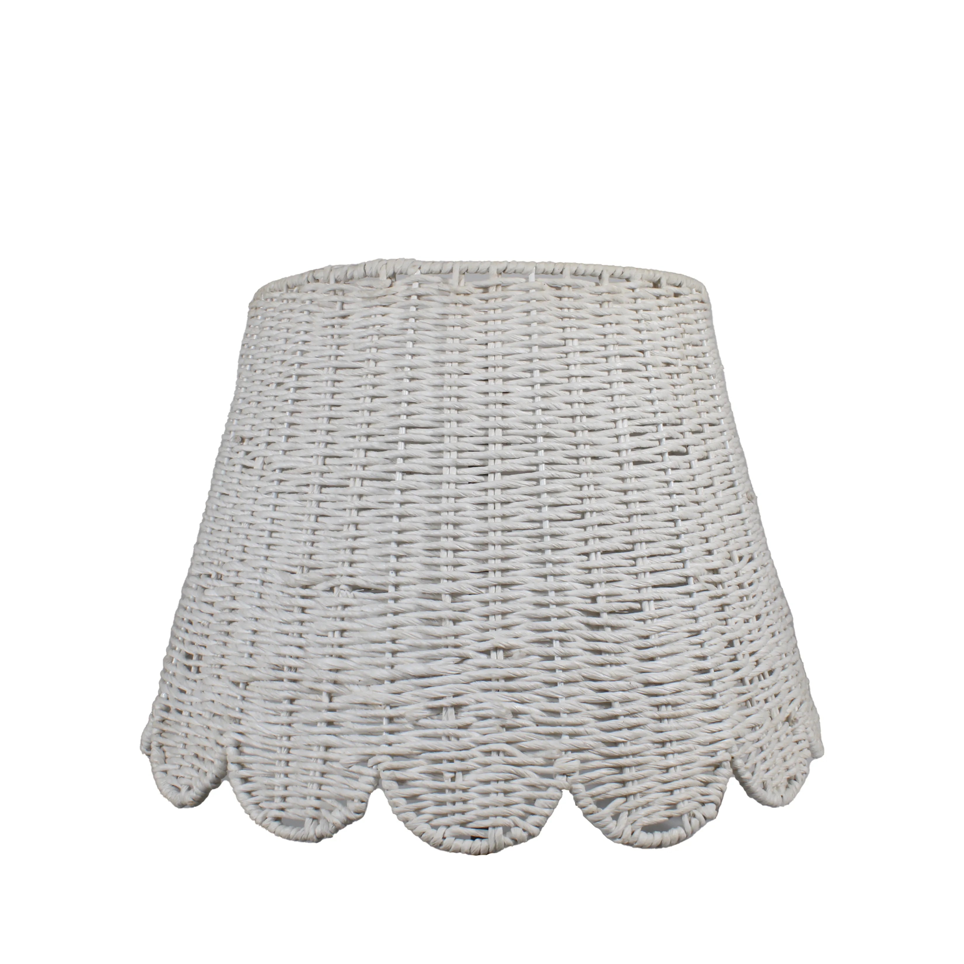 Twisted Rope Lampshade (Scalloped in White)