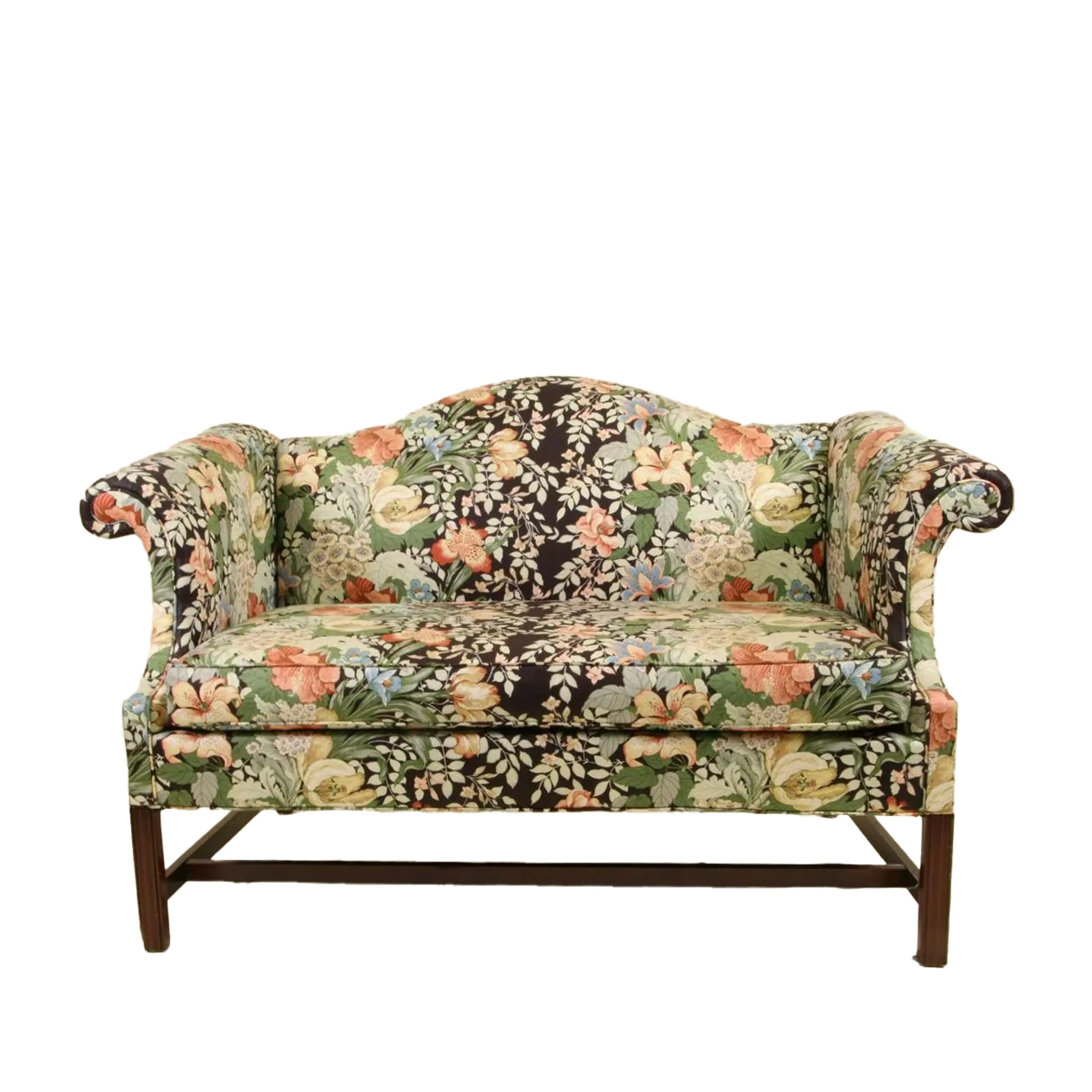 Reupholstered Fabric Loveseat