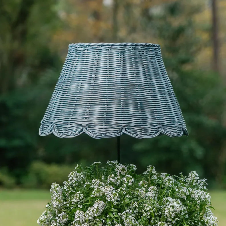 Rattan Lampshade (Scalloped in Aegean Teal)