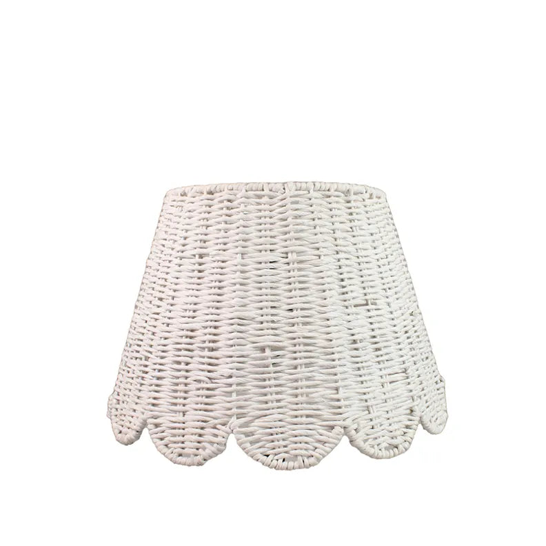 Twisted Rope Lampshade (Scalloped in White)