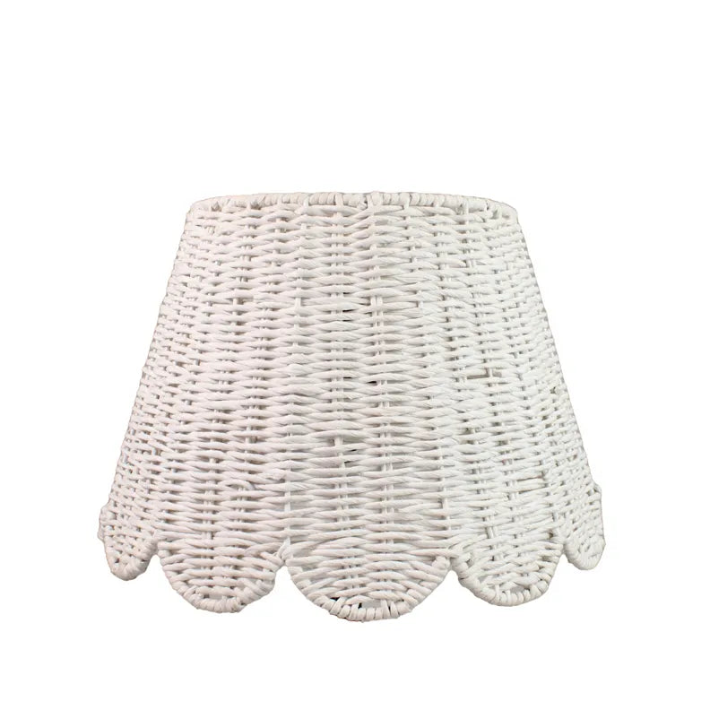 Twisted Rope Lampshade (Scalloped in White)