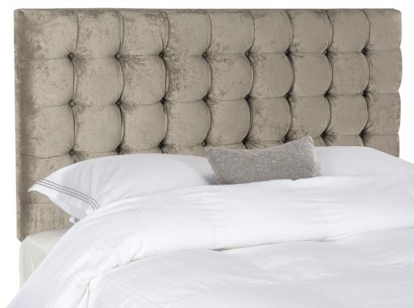 Safavieh Lamar Greige Tufted Velvet Headboard