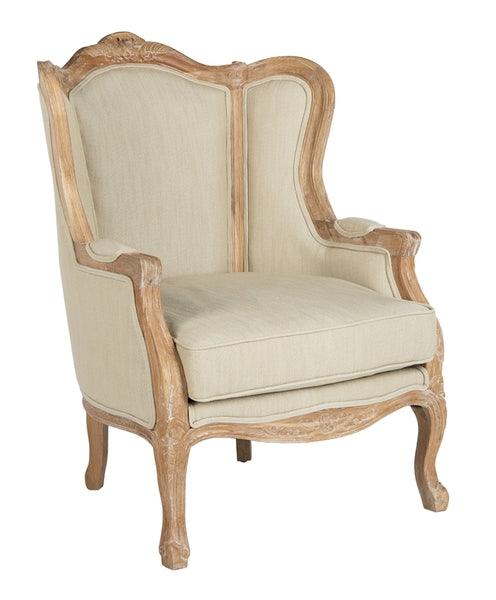 Safavieh Fallon Natural Linen Wing Chair