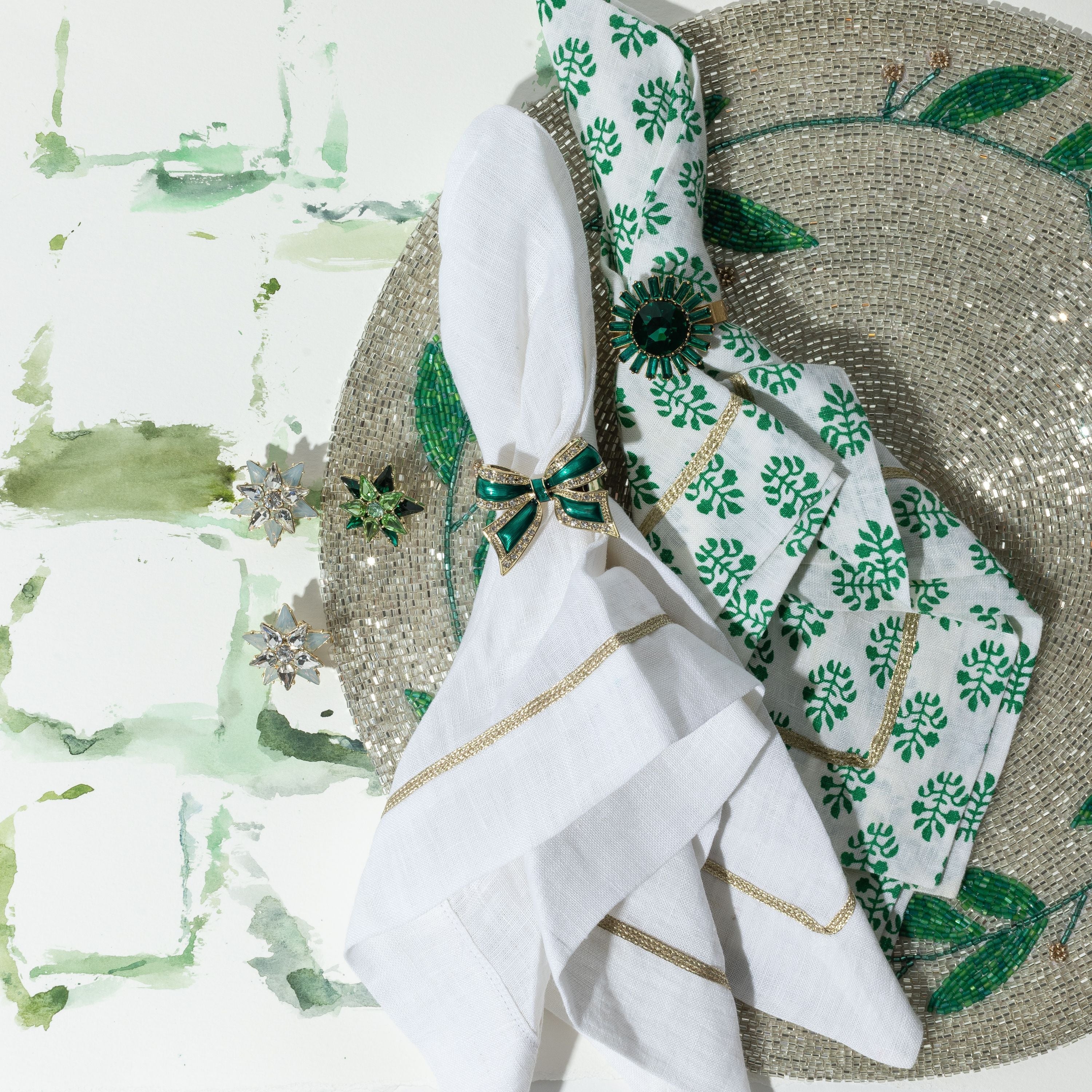 Mistletoe hand beaded placemat